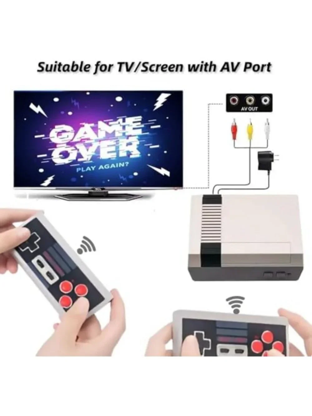 Retro Game Console - 620 Classic Video Games, Plug & Play, Wireless Controllers
